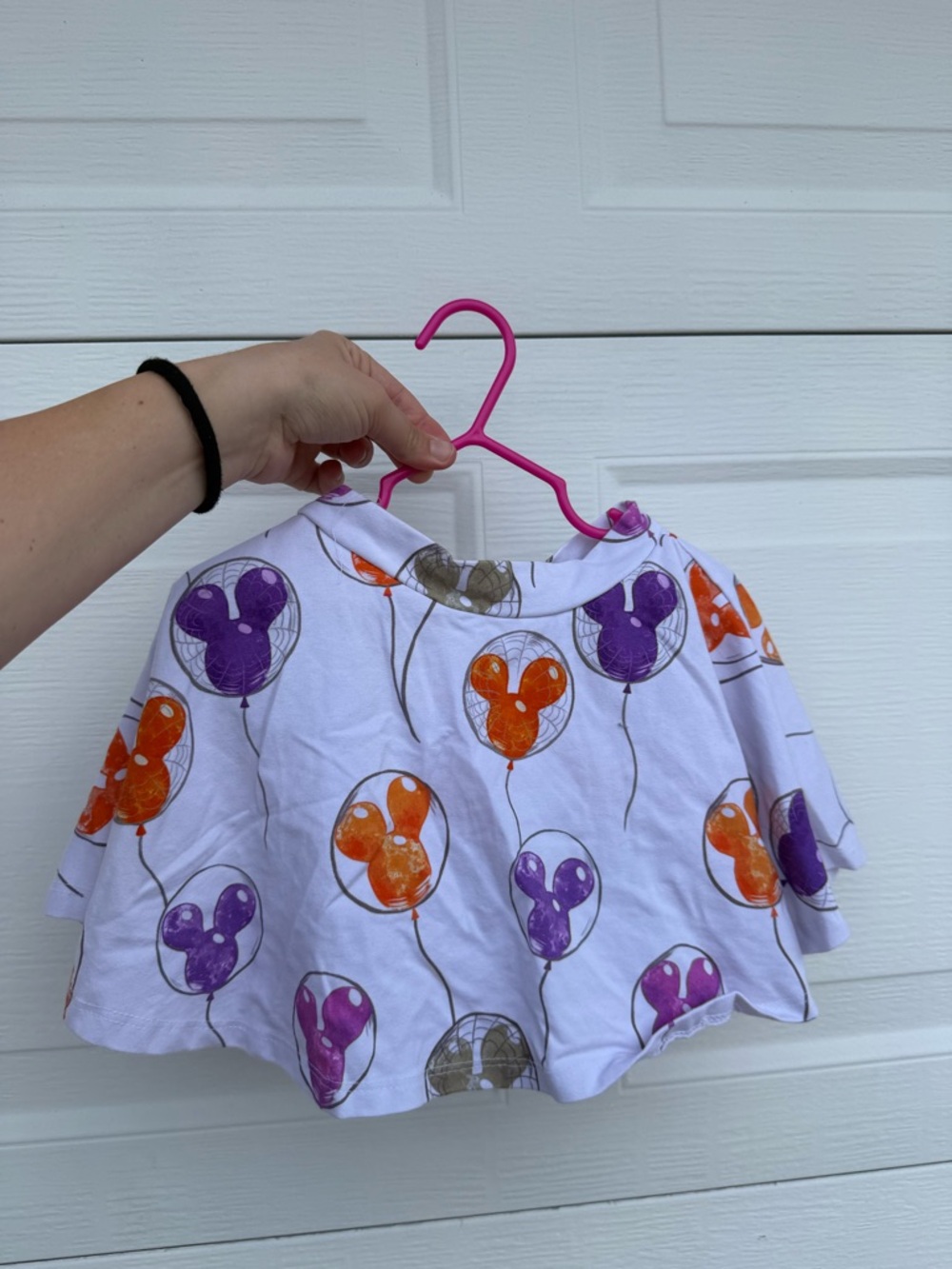 Kids White Skirt with Orange & Purple Balloon Print Disney Mickey Balloons